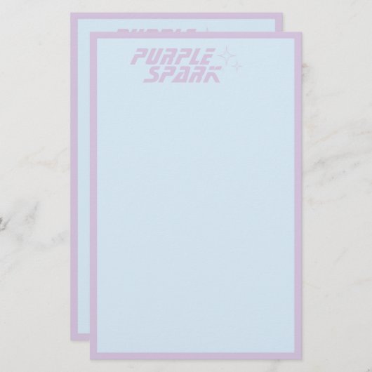青紫のスモールビジネス 便箋 (正面/裏面)