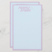 青紫の小さなビジネス 便箋 (正面/裏面)