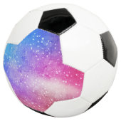 青紫の星空銀河系空 サッカーボール (3/4)