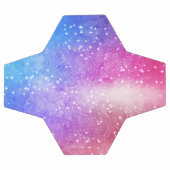 青紫の星空銀河系空 サッカーボール (フラット)