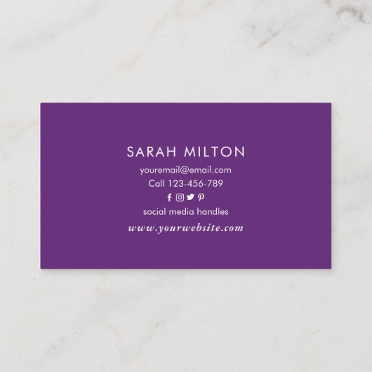 青紫の水彩インク名刺 名刺 (裏面)