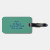 青紫の緑のパターン ラゲッジタグ (裏面横)