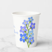 青紫の花のワルワルと呼ばれる花の ブライダルシャワー 紙コップ (裏面)