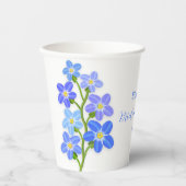 青紫の花のワルワルと呼ばれる花の ブライダルシャワー 紙コップ (正面)