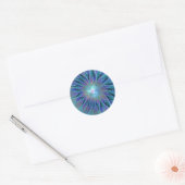 青紫の花の夢の抽象的なフラクタルアート ラウンドシール (封筒)