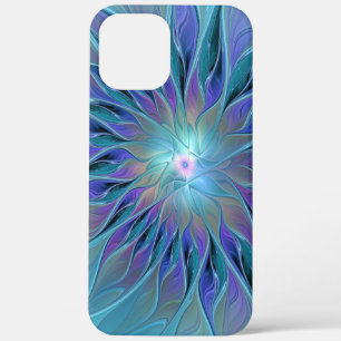 青紫の花の夢の抽象的なフラクタルアート iPhone 12 PRO MAX ケース