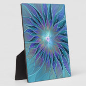 青紫の花の夢　抽象的フラクタル・アート フォトプラーク (側面)