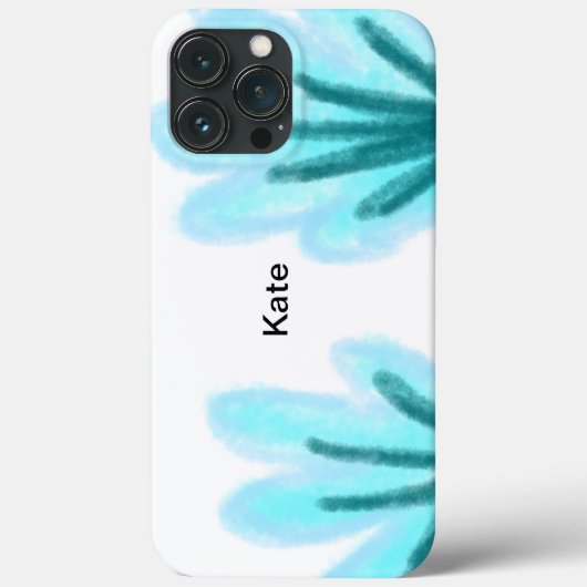 青紫の花の水彩名前テキスト入り Case-Mate iPhoneケース (裏面)