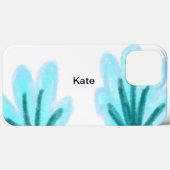 青紫の花の水彩名前テキスト入り Case-Mate iPhoneケース (裏面 (横))