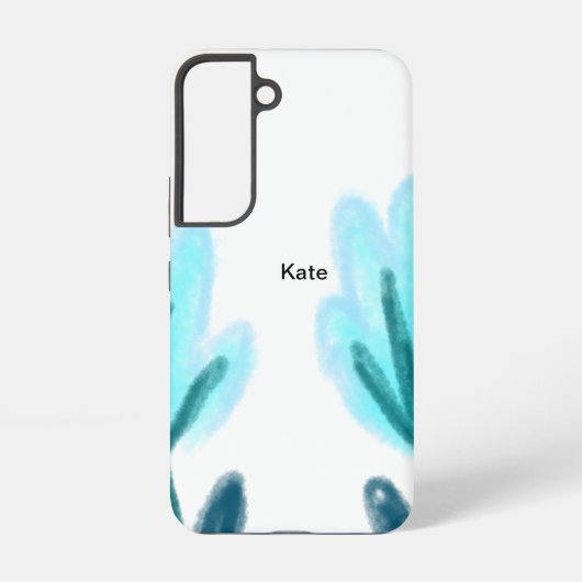 青紫の花の水彩名前テキスト入り SAMSUNG GALAXYケース (裏面)
