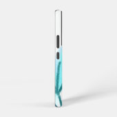 青紫の花の水彩名前テキスト入り SAMSUNG GALAXYケース (右側面)
