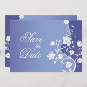 青紫の花のSave the Date セーブザデート (正面/裏面)