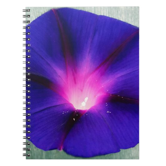青紫の花柄 ノートブック (正面)