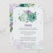 青紫の花 緑の植物 エンクロージャーカード (正面/裏面)