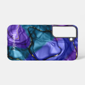 青紫の虹彩水彩 SAMSUNG GALAXYケース (裏面横)