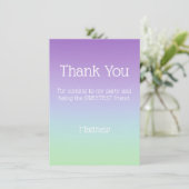 青紫の虹色の少年感謝カード 招待状 (スタンド正面)