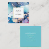 青紫の金ゴールド水彩インク名刺 スクエア名刺 (正面/裏面)