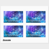 青紫の銀河バット バー ミッツヴァ 感謝祭 長方形シール (シート)