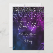 青紫エレガント大理石のシック感謝していな芸術 カード (正面)