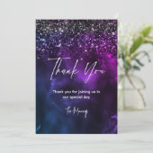 青紫エレガント大理石のシック感謝していな芸術 カード (スタンド正面)