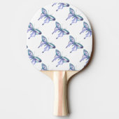 青紫パーソナライズされたの水色の蝶 卓球ラケット (裏面)