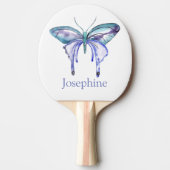 青紫パーソナライズされたの水色の蝶 卓球ラケット (正面)