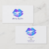 青紫ピンクの塗られた唇 メイクアップアーティスト 名刺 (正面/裏面)