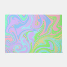 青紫ピンクグリーンパステル渦巻きパターン