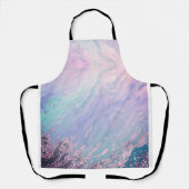 青紫モダン紫大理石テクスチャ抽象芸術 エプロン (正面)