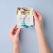 青紫水彩と金箔のチラシ チラシ (手)