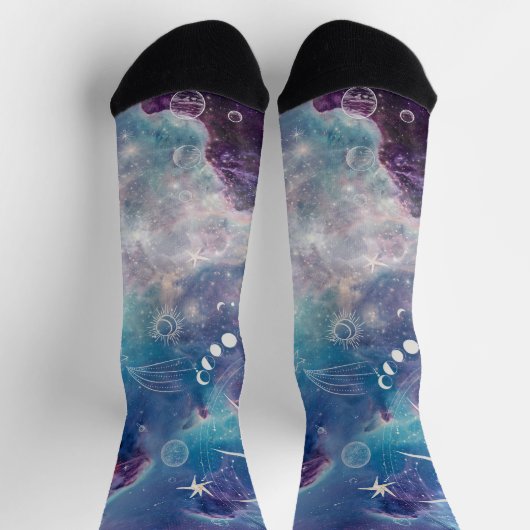 青紫色の天柄 ソックス (上部)