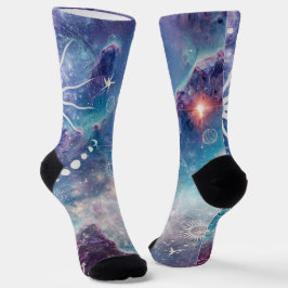 青紫色の天柄 ソックス