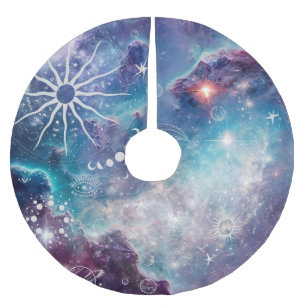 青紫色の天柄 ブラッシュドポリエステルツリースカート