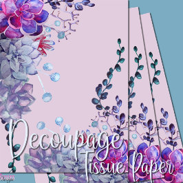 青紫色の水色の多肉類 薄葉紙