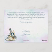 青紫色の水色フローラ茶のパーティー感謝していユー ポストカード (裏面)