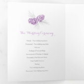 青紫色の灰色の冬の秋結婚の 三つ折りプログラム (内部最初)