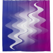 青紫色の白 シャワーカーテン (正面)