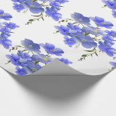 青紫色の花のパターン ラッピングペーパー (角)