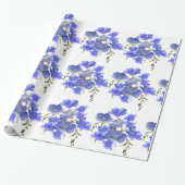 青紫色の花のパターン ラッピングペーパー (アンロールド)