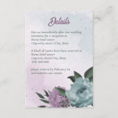 青紫色の花の植物性結婚植物 エンクロージャーカード (正面)