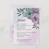 青紫色の花の植物性結婚植物 エンクロージャーカード (正面/裏面)