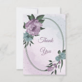 青紫色の花の植物性結婚植物 サンキューカード (正面)