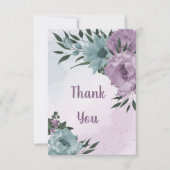 青紫色の花の植物性結婚植物 サンキューカード (正面)