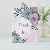 青紫色の花の植物性結婚植物 サンキューカード (スタンド正面)