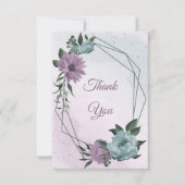 青紫色の花の植物性結婚植物 サンキューカード (正面)