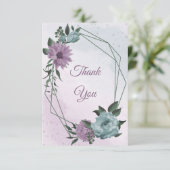 青紫色の花の植物性結婚植物 サンキューカード (スタンド正面)