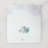 青紫色の花の緑の植物座席表 プレイスカード (外部開封)