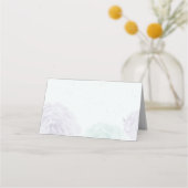 青紫色の花の緑の植物座席表 プレイスカード (裏面)