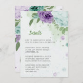 青紫色の花の緑の植物 エンクロージャーカード (正面/裏面)