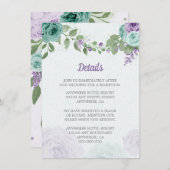 青紫色の花の緑の植物 エンクロージャーカード (正面/裏面)